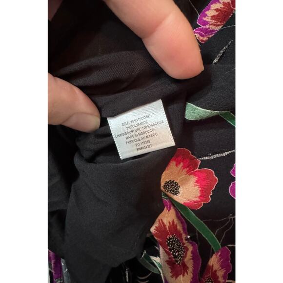 NWT Misa Los Angeles Black Floral Open Back Long Sleeve Maxi Dress Size S - Picture 15 of 16